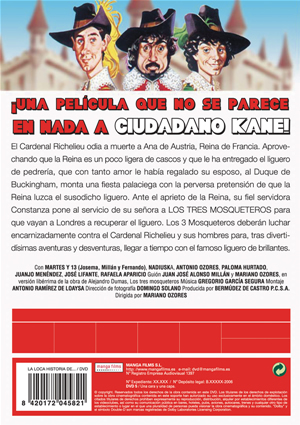 Carátula trasera de La loca historia de los 3 mosqueteros