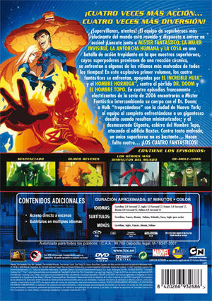 Carátula trasera de Los Cuatro Fantsticos, Versin Animada - Vol. 1: Fuera de control!
