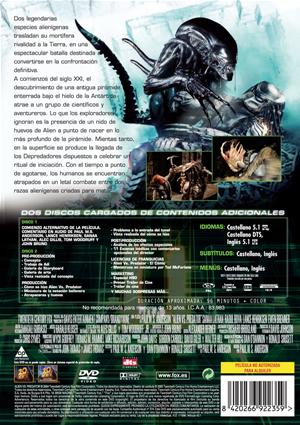 Carátula trasera de Cabeza Predator 03: Alien Vs. Predator, Edicin especial