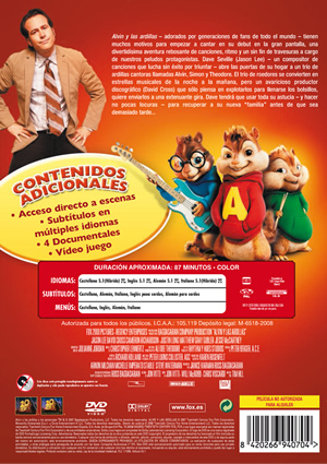 Carátula trasera de Alvin y las ardillas