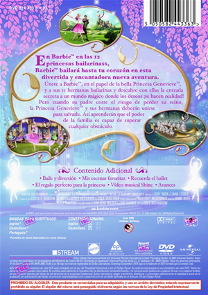 Carátula trasera de Barbie y las 12 princesas bailarinas (tv)