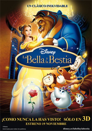 poster de La Bella y la Bestia en Disney Digital 3D