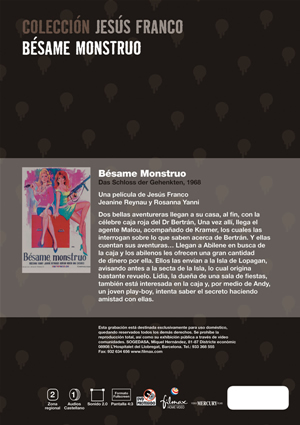 Carátula trasera de Jess Franco: Bsame monstruo