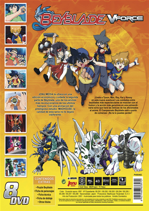 Car&aacute;tula trasera de Beyblade V Force