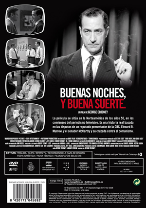 Car&aacute;tula trasera de Buenas noches, y buena suerte