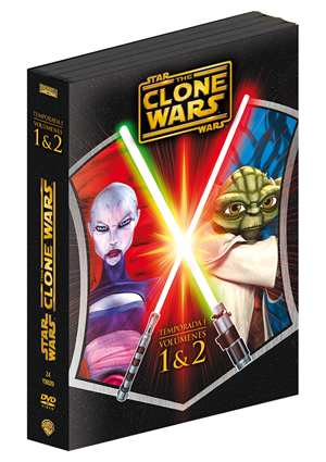 Carátula frontal de Star Wars: The Clone Wars Temporada 1 Vol. 1 y 2