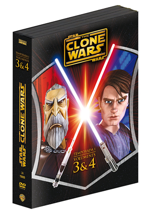 Carátula frontal de Star Wars: The Clone Wars Temporada 1 Vol. 3 y 4