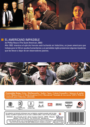 Carátula trasera de El americano impasible (Cinemateca Filmax)