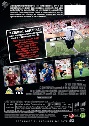 Carátula trasera de Campeonato mundial FIFA 2006