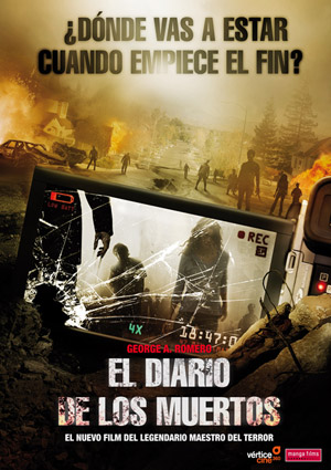 Carátula frontal de El diario de los muertos, de George A. Romero