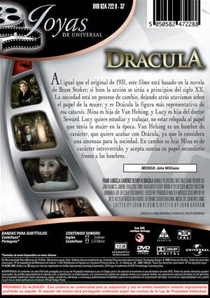 Carátula trasera de Dracula 1979