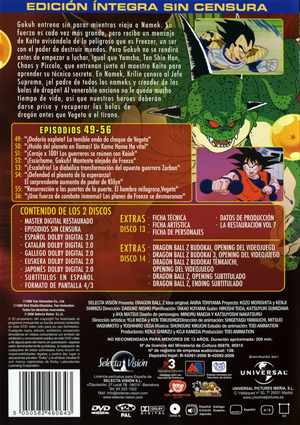 Carátula trasera de Dragon Ball Z vol. 07 - Saga Saiyans - (Ep. 049-056)