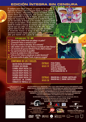 Carátula trasera de Dragon Ball Z vol. 10 - Saga Freeza - (Ep. 073-080)