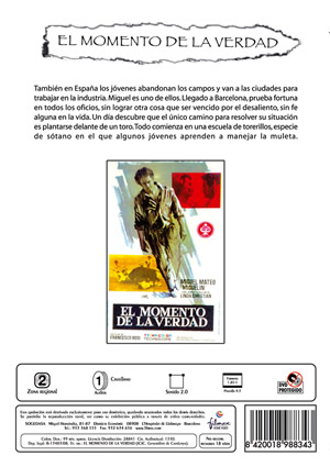 Car&aacute;tula trasera de El Momento de la verdad