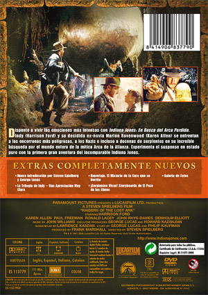 Carátula trasera de Indiana Jones: En busca del arca perdida - Edicin Especial