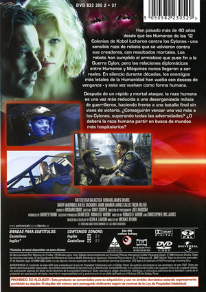 Carátula trasera de Battlestar Galactica: La miniserie