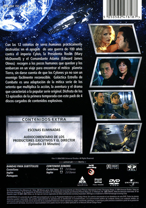 Carátula trasera de Battlestar Galactica: Temporada 1