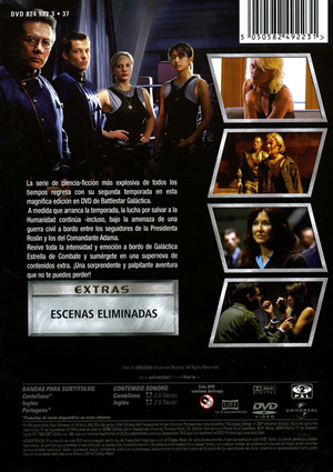 Carátula trasera de Battlestar Galactica: Temporada 2