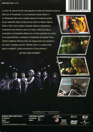Carátula trasera de Battlestar Galactica: Temporada 3