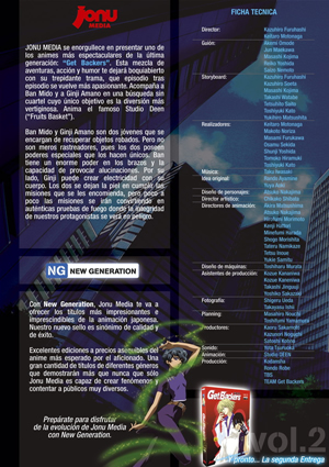 Carátula trasera de New Generation: Get Backers Vol. 1 (Episodios 1-13)