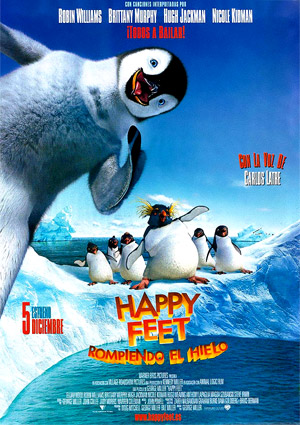 poster de Happy Feet, rompiendo el hielo