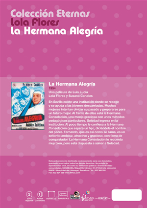 Car&aacute;tula trasera de Lola Flores: La hermana alegr�a