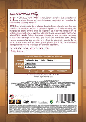 Carátula trasera de Fox Studio Classics: Las Hermanas Dolly