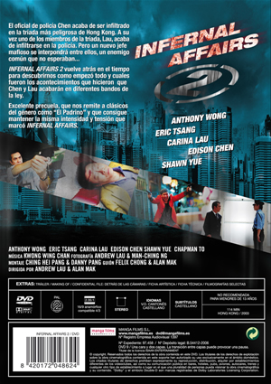 Carátula trasera de Infernal Affairs 2