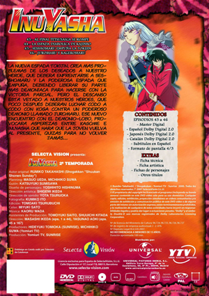 Carátula trasera de Inu Yasha Vol. 11 (Ep. 043-046)
