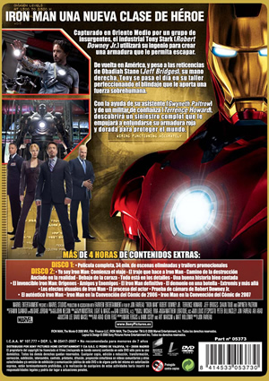 Carátula trasera de Iron Man: Edicin especial
