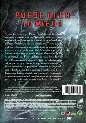 Carátula trasera de La isla del miedo