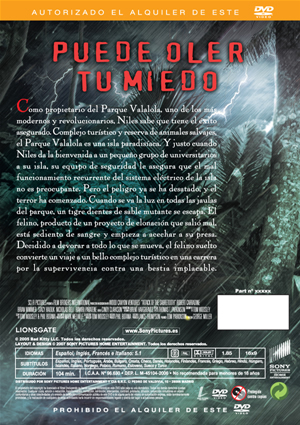 Carátula trasera de La isla del miedo