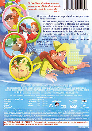 Car&aacute;tula trasera de Jorge el curioso