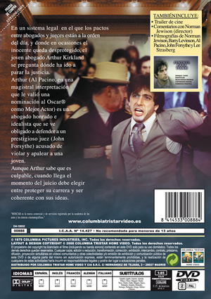 Carátula trasera de Justicia para todos