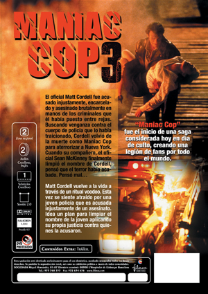 Car&aacute;tula trasera de Maniac Cop 3