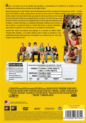 Carátula trasera de Pequea Miss Sunshine