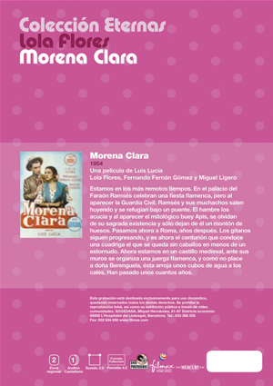 Car&aacute;tula trasera de Lola Flores: Morena Clara