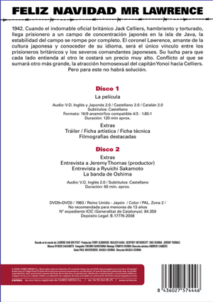 Carátula trasera de Feliz navidad Mr. Lawrence: edicin especial 25 aniversario