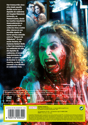 Carátula trasera de La novia de Re-Animator