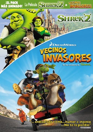 Carátula frontal de Pack Vecinos Invasores + Shrek 2