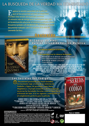 Carátula trasera de El cdigo Da Vinci + Secretos del cdigo