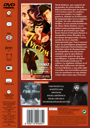 Carátula trasera de RKO: La 7 vctima (La sptima vctima)