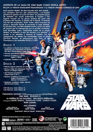 Carátula trasera de Star Wars: Episodio IV. La guerra de las Galaxias: Edici�n Limitada