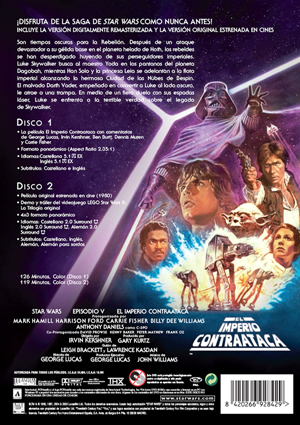 Carátula trasera de Star Wars: Episodio V. El imperio contraataca: Edicin Limitada