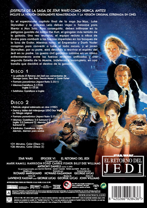 Carátula trasera de Star Wars: Episodio VI. El Retorno del Jedi: Edici�n Limitada