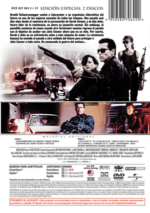 Carátula trasera de Terminator 2: Edici�n especial
