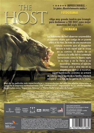 Carátula trasera de The host