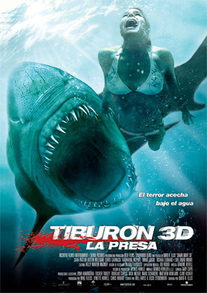 poster de Tiburn 3D, la presa