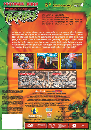 Carátula trasera de TMNT: Las tortugas ninja, vol. 4 (ep. 043-047)