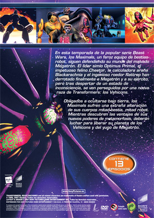 Carátula trasera de Transformers Beast Machines: Primera temporada completa